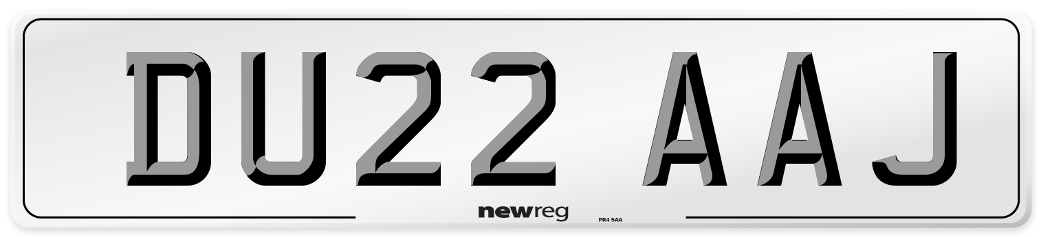 DU22 AAJ Number Plate from New Reg